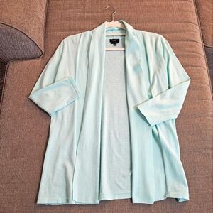 Talbots Petites Mint Pima Cotton Open Front Casual Light Cardigan Small Petite